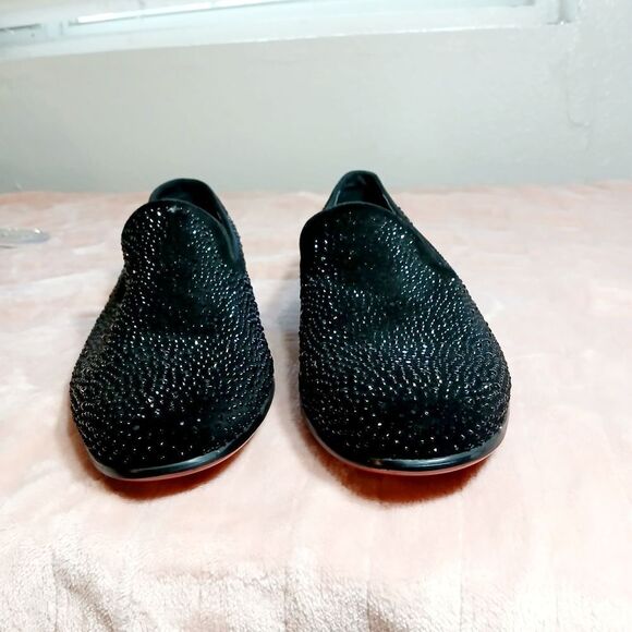 Moretti Black Label Black Textured Slip-On Loafers Size 12EEE - Picture 3 of 7